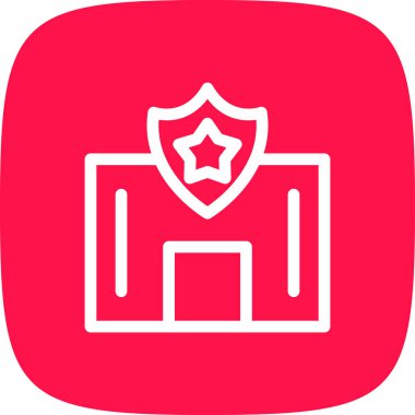 Polis Merkezi basit simgesi, vektör illüstrasyonu