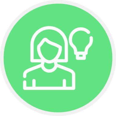 Fikir Satırı Çemberi Basit Simge, Vektör İllüstrasyonu