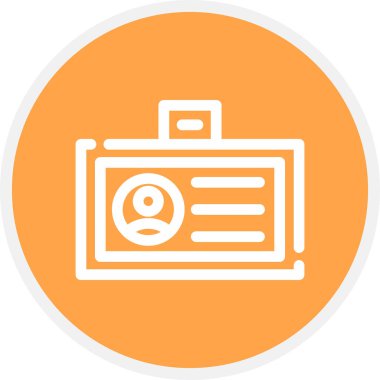 Ofis Kartı Çizgisi Çemberi Basit Simge, Vektör İllüstrasyonu