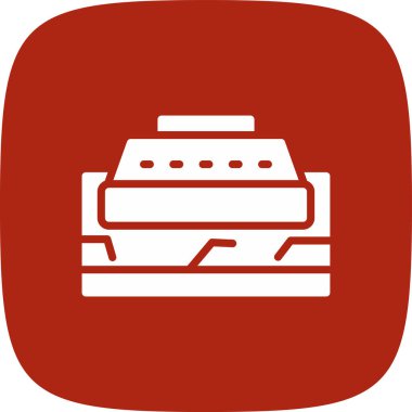 Kara Mayını Basit Simgesi, Vektör İllüstrasyonu