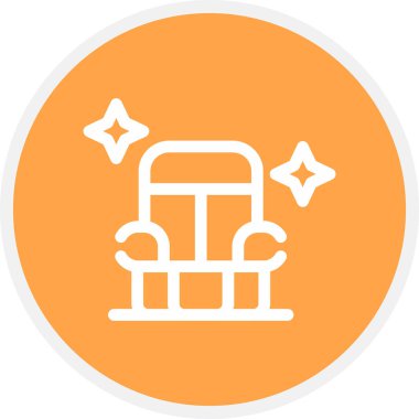 Araba Koltuğu Temizleme Hattı Çemberi Basit Simge, Vektör Resimleri