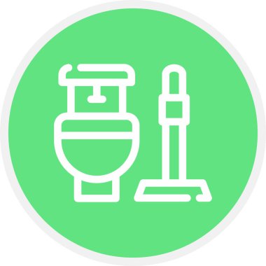 Tuvalet Hattı Çemberi Basit Simge, Vektör İllüstrasyonu