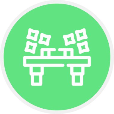 Kitaplık Satırı Çemberi Basit Simge, Vektör Resimleri