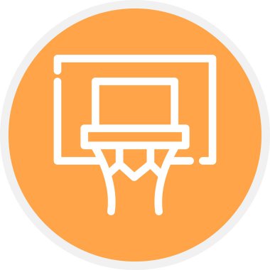 Basketbol Çizgisi Çemberi Basit Simge, Vektör İllüstrasyonu