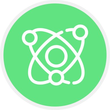 Atom Satırı Çemberi Basit Simge, Vektör İllüstrasyonu