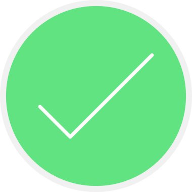 Tik Satırı Çemberi Basit Simge, Vektör İllüstrasyonu