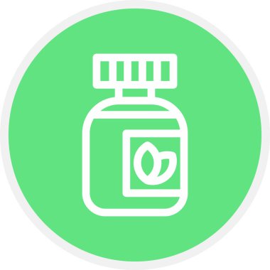 Bitkisel Satır Çemberi Basit Simge, Vektör İllüstrasyonu