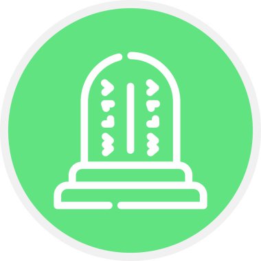 Mezar Çizgisi Çemberi Basit Simge, Vektör İllüstrasyonu