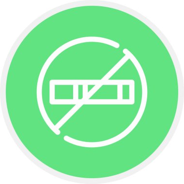 Sigara İçilmeyen Satır Çemberi Basit Simge, Vektör Resimleri