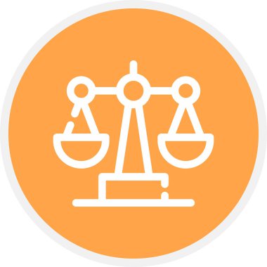 Hukuk Satırı Çemberi Basit Simge, Vektör İllüstrasyonu