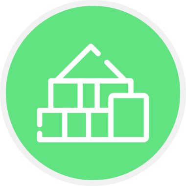 Bloklar Çizgisi Çemberi Basit Simge, Vektör Resimleri