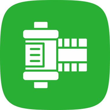 Film Yuvarlama Simgesi, Vektör İllüstrasyonu