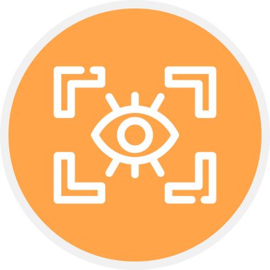 Göz Çizgisi Çemberi Basit Simge, Vektör İllüstrasyonu