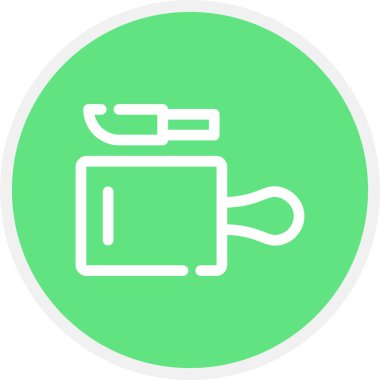 Bıçak Çizgisi Çemberi Basit Simge, Vektör İllüstrasyonu