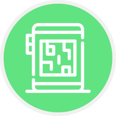 Qr Kod Satır Çemberi Basit Simge, Vektör Resimleri