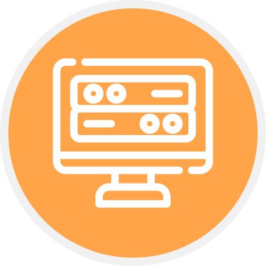 Çevrimiçi Servis Satırı Çemberi Basit Simge, Vektör Resimleri