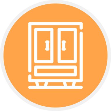 Dolap Satırı Çemberi Basit Simge, Vektör İllüstrasyonu