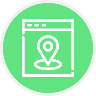 Web Konumu Satır Çemberi Basit Simge, Vektör Resimleri