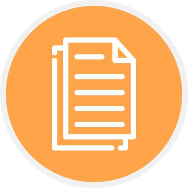 Kağıt Satırı Çemberi Basit Simge, Vektör İllüstrasyonu