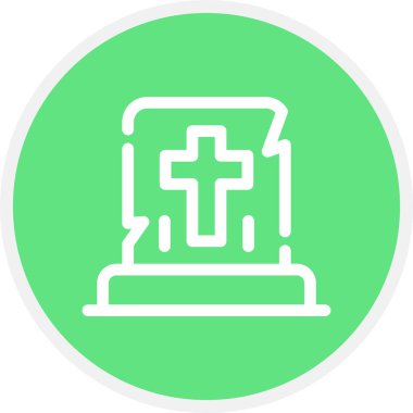 Mezar taşı Satırı Çemberi Basit Simge, Vektör Resimleri