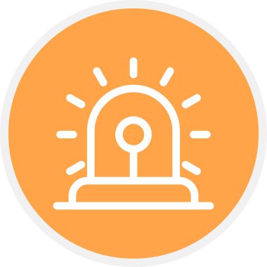 Siren Hattı Çemberi Basit Simge, Vektör İllüstrasyonu