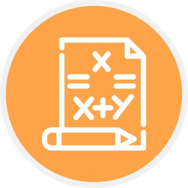 Matematik Satırı Çemberi Basit Simge, Vektör İllüstrasyonu