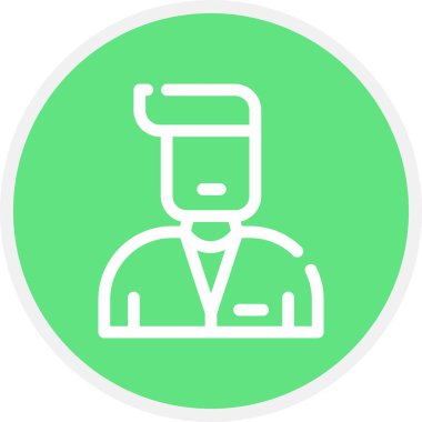 Bilim adamı Satır Çemberi Basit Simge, Vektör İllüstrasyonu