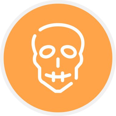 Kurukafa Çizgisi Çemberi Basit Simge, Vektör İllüstrasyonu