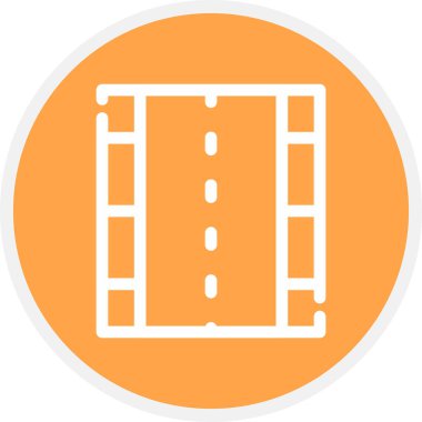 Yol Çizgisi Çemberi Basit Simge, Vektör İllüstrasyonu