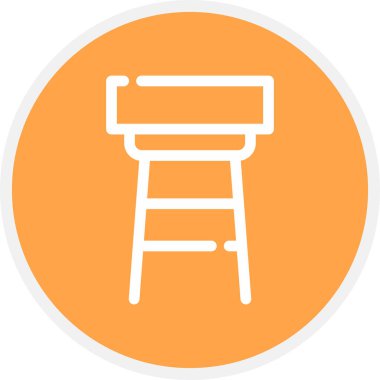 Dışkı Çizgisi Çemberi Basit Simge, Vektör İllüstrasyonu