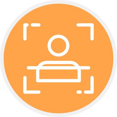 Biyometrik Satır Çemberi Basit Simge, Vektör Resimleri