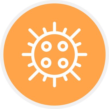 Virüs Çizgisi Çemberi Basit Simge, Vektör İllüstrasyonu