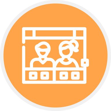 Anket Çizgisi Çemberi Basit Simge, Vektör İllüstrasyonu