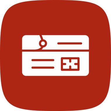 Banka Kartı Basit Simge, Vektör İllüstrasyonu