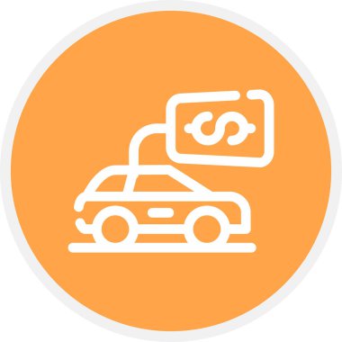 Bir Otomobil Hattı Çemberi al Basit Simge, Vektör İllüstrasyonu