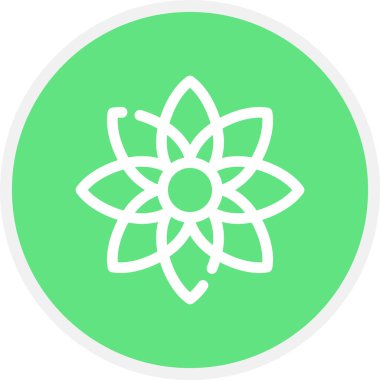 Çiçek Çizgisi Çemberi Basit Simge, Vektör İllüstrasyonu