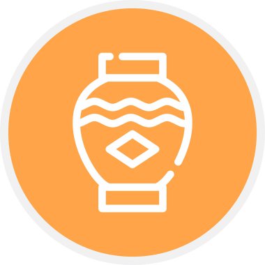 Vazo Satırı Çemberi Basit Simge, Vektör İllüstrasyonu