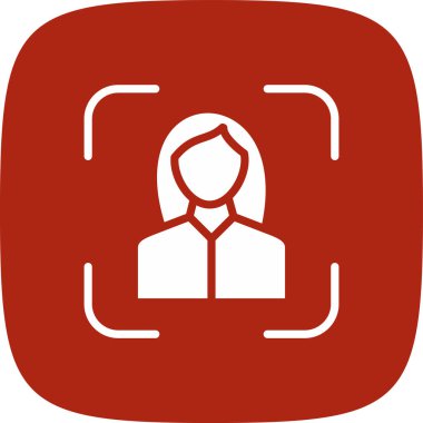 Portre Basit Simge, Vektör İllüstrasyonu