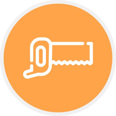 Testere Çizgisi Çemberi Basit Simge, Vektör İllüstrasyonu