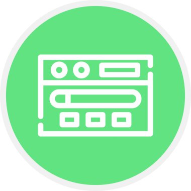 Web Tasarım Satırı Çemberi Basit Simge, Vektör İllüstrasyonu