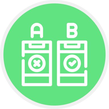 Ab Test Satırı Çemberi Basit Simge, Vektör Resimleri