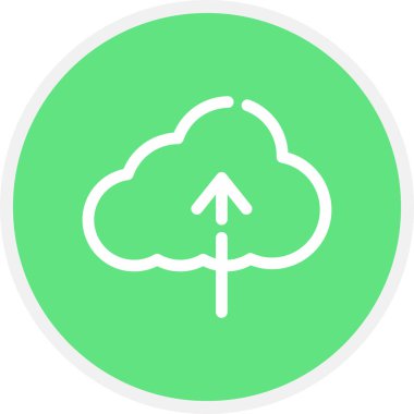 Bulut Gönderme Satırı Çemberi Basit Simge, Vektör Resimleri