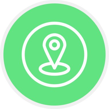 Konum Çizgisi Çemberi Basit Simge, Vektör İllüstrasyonu