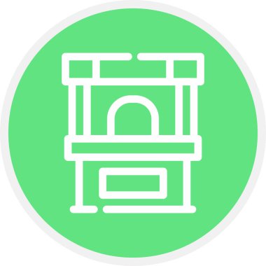 Bilet Kutusu Satırı Çemberi Basit Simge, Vektör Resimleri