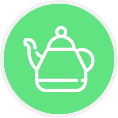 Çaydanlık Çizgisi Çemberi Basit Simge, Vektör Resimleri