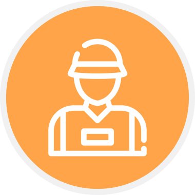 Arkeolog Satır Çemberi Basit Simge, Vektör İllüstrasyonu