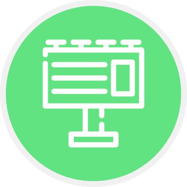 Billboard Satırı Çemberi Basit Simge, Vektör İllüstrasyonu