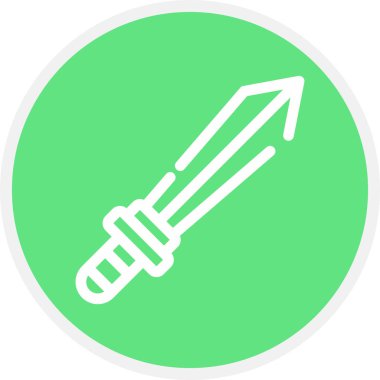 Kılıç Çizgisi Çemberi Basit Simge, Vektör İllüstrasyonu