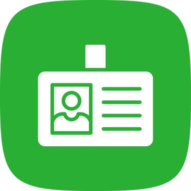 Kimlik kartı basit simge, vektör illüstrasyonu