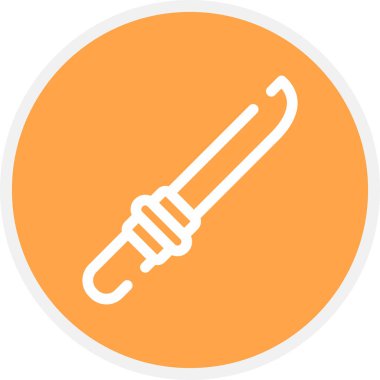 Bıçak Çizgisi Çemberi Basit Simge, Vektör İllüstrasyonu